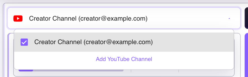 Audioship YouTube channel picker showing Add YouTube Channel, which opens Google's permission screen.